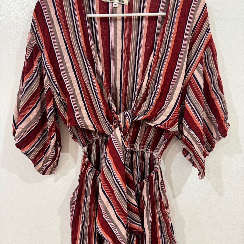 Striped Red and Pink Jumpsuit